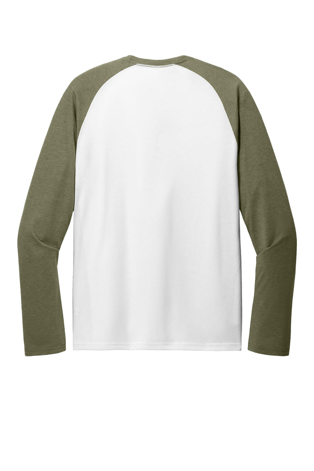 Allmade AL6009 Mens Colorblock Long Sleeve Crewneck T-Shirt Olive You Green/Bright White Flat Back