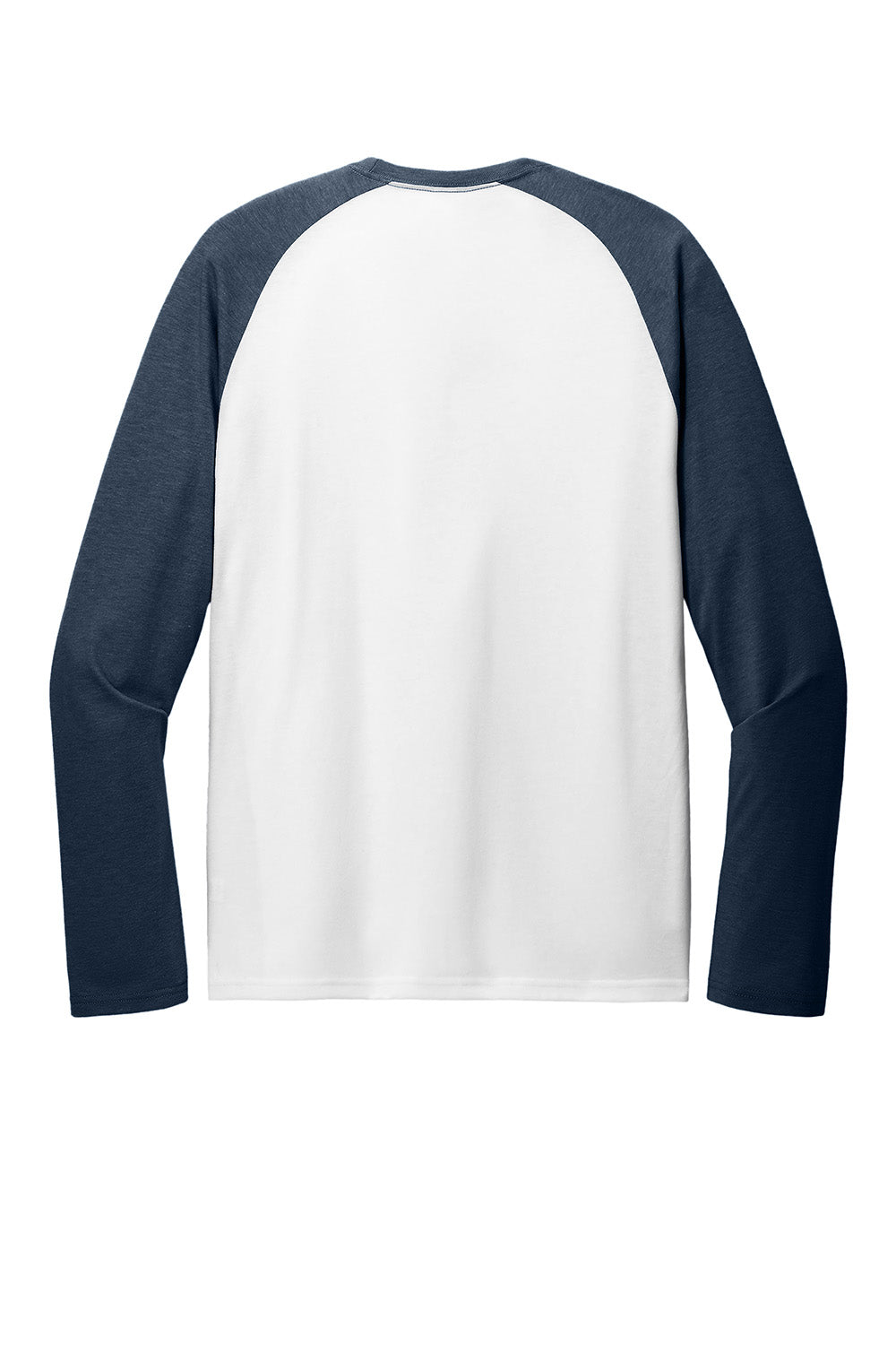 Allmade AL6009 Mens Colorblock Long Sleeve Crewneck T-Shirt Rebel Blue/Bright White Flat Back