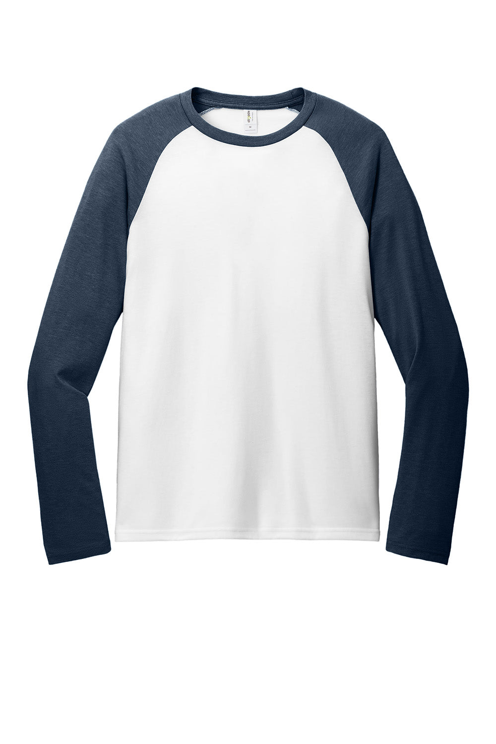 Allmade AL6009 Mens Colorblock Long Sleeve Crewneck T-Shirt Rebel Blue/Bright White Flat Front