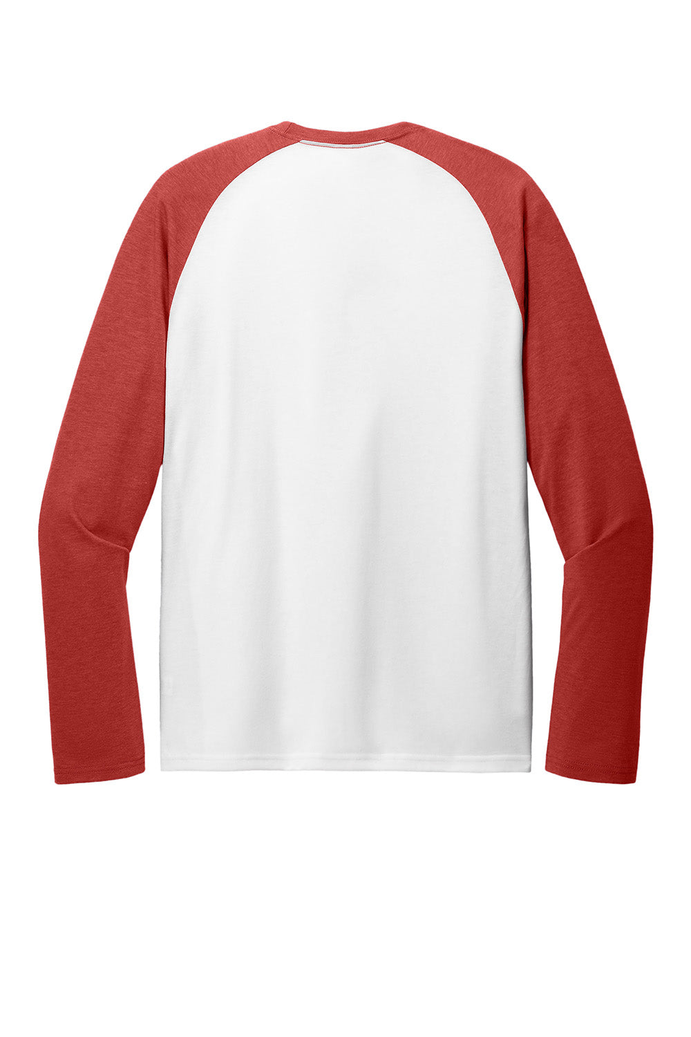 Allmade AL6009 Mens Colorblock Long Sleeve Crewneck T-Shirt Rise Up Red/Bright White Flat Back