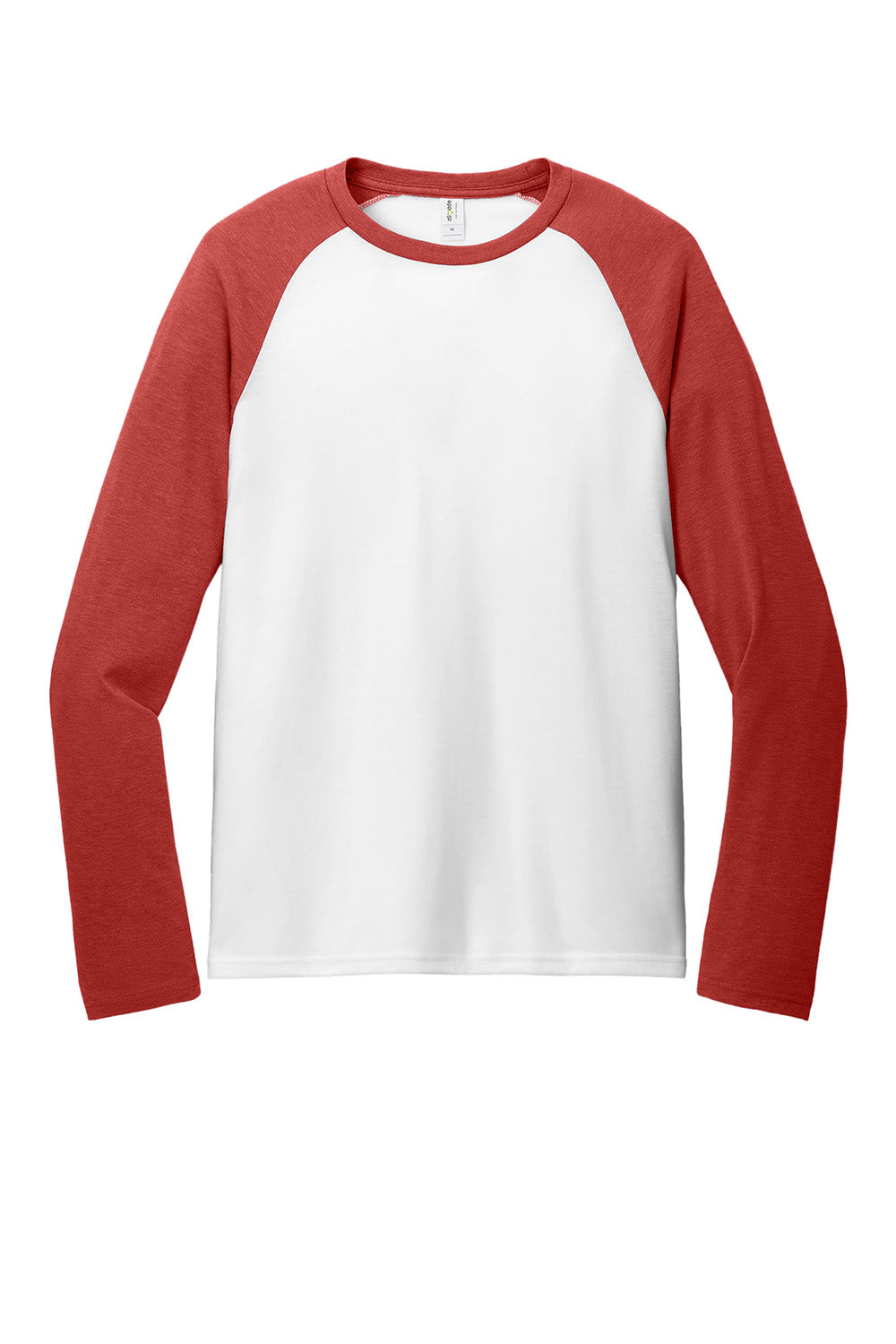 Allmade AL6009 Mens Colorblock Long Sleeve Crewneck T-Shirt Rise Up Red/Bright White Flat Front