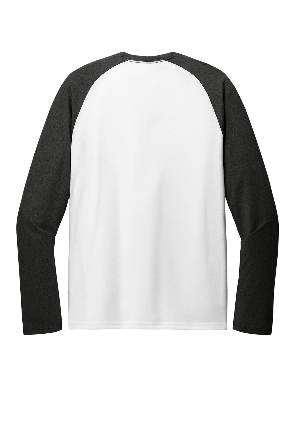 Allmade AL6009 Mens Colorblock Long Sleeve Crewneck T-Shirt Space Black/Bright White Flat Back