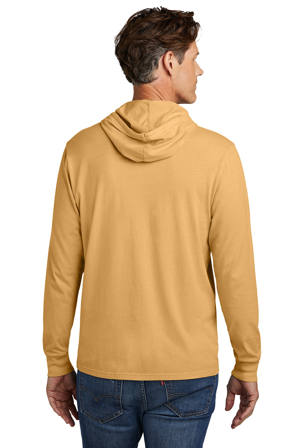 Allmade AL6305 Mens Mineral Dye Long Sleeve Hooded T-Shirt Hoodie Golden Wheat Model Back