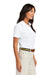 Brooks Brothers BB18201 Womens Pique Short Sleeve Polo Shirt White Model Side