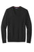 Brooks Brothers BB18410 Mens Merino Long Sleeve V-Neck Sweater Deep Black Flat Front