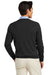 Brooks Brothers BB18410 Mens Merino Long Sleeve V-Neck Sweater Deep Black Model Back