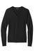 Brooks Brothers BB18411 Womens Merino Long Sleeve V-Neck Sweater Deep Black Flat Front