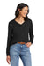 Brooks Brothers BB18411 Womens Merino Long Sleeve V-Neck Sweater Deep Black Model Front