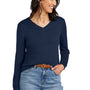 Brooks Brothers Womens Merino Long Sleeve V-Neck Sweater - Navy Blue Blazer - New