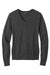 Brooks Brothers BB18411 Womens Merino Long Sleeve V-Neck Sweater Heather Windsor Grey Flat Front