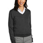 Brooks Brothers Womens Merino Long Sleeve V-Neck Sweater - Heather Windsor Grey - New