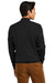 Brooks Brothers BB18412 Mens Merino Birdseye Long Sleeve 1/4 Zip Sweater Deep Black Model Back