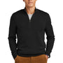 Brooks Brothers Mens Merino Birdseye Long Sleeve 1/4 Zip Sweater - Deep Black - New