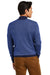 Brooks Brothers BB18412 Mens Merino Birdseye Long Sleeve 1/4 Zip Sweater Navy Blue/Compass Blue Model Back