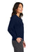 Brooks Brothers BB18413 Womens Merino Long Sleeve Cardigan Sweater Navy Blue Blazer Model Side