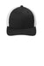 Port Authority C110 Mens Mesh Flexfit Hat Black/White Flat Front