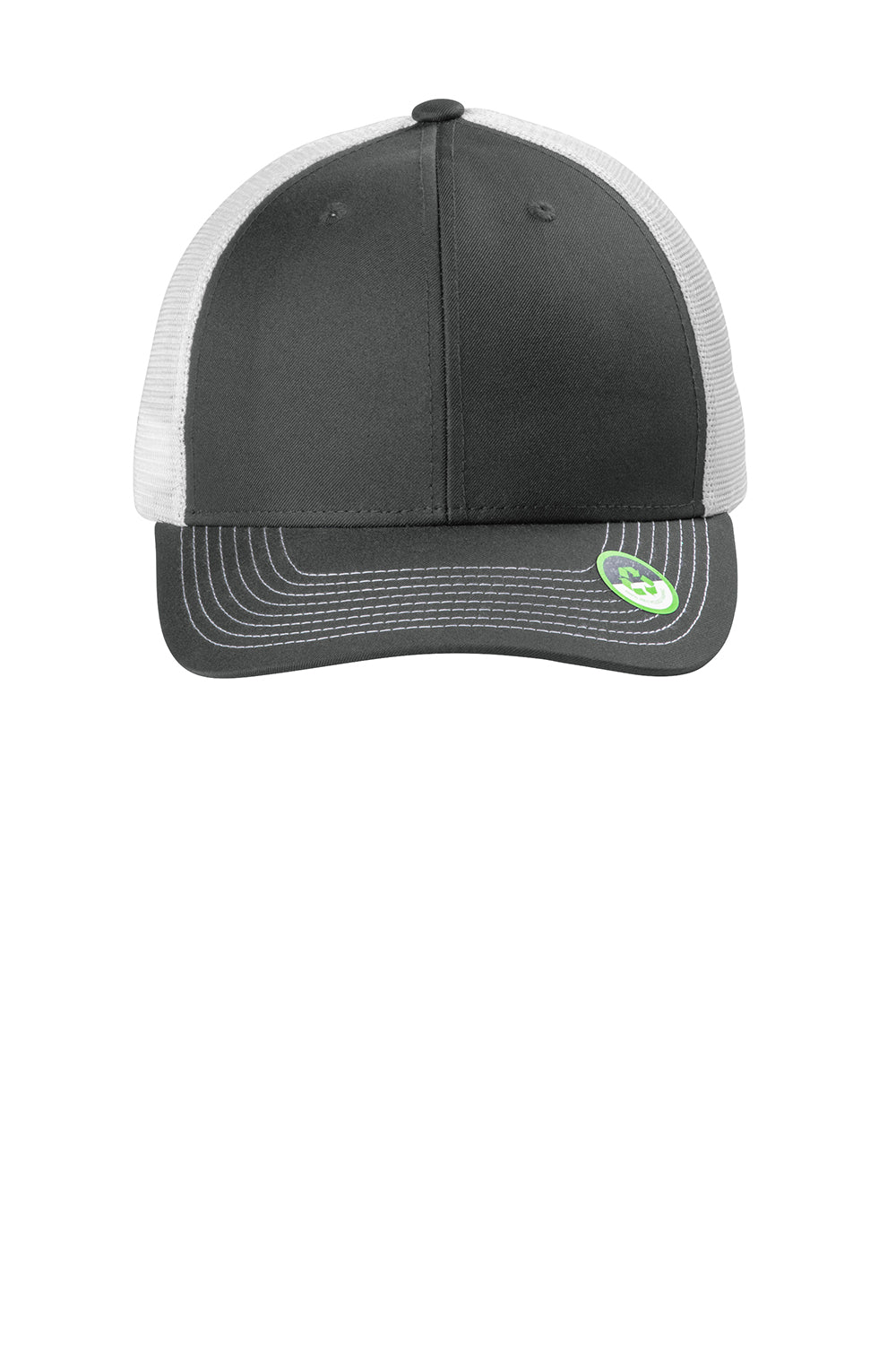 Port Authority C112ECO Eco Snapback Trucker Hat Smoke Grey/White Flat Front