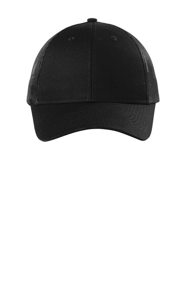 Port Authority C112LP Low Profile Snapback Trucker Hat Black Flat Front