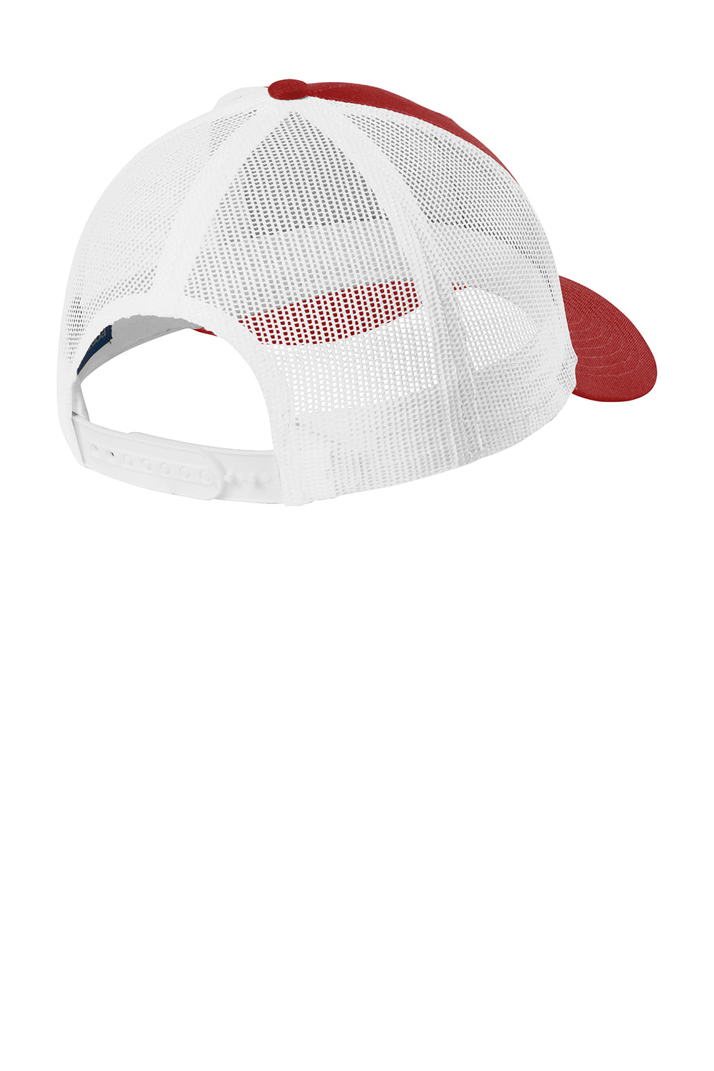 Port Authority C112LP Low Profile Snapback Trucker Hat Flame Red/White Flat Back