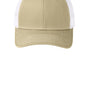 Port Authority Mens Adjustable Trucker Hat - Light Khaki Brown/White - NEW