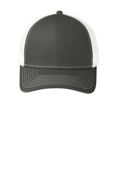 Port Authority C112 Adjustable Trucker Hat Steel Grey/White Flat Front