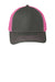 Port Authority C112 Adjustable Trucker Hat Steel Grey/Neon Pink Flat Front