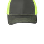 Port Authority Mens Adjustable Trucker Hat - Steel Grey/Neon Yellow