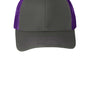 Port Authority Mens Adjustable Trucker Hat - Steel Grey/Purple