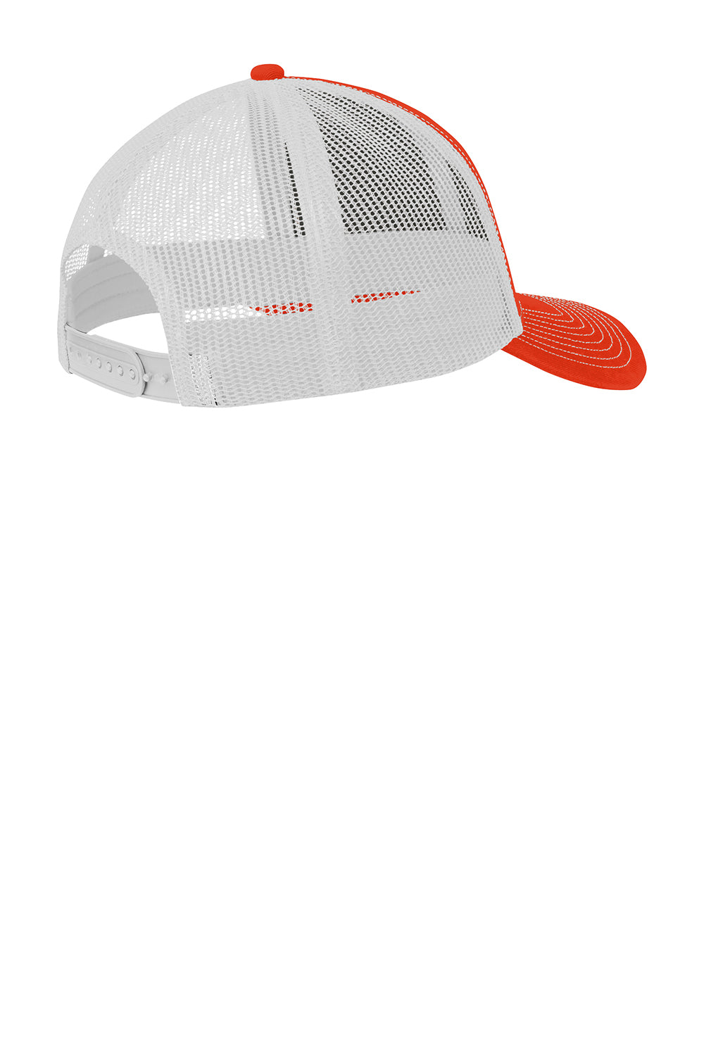 Port Authority C112 Adjustable Trucker Hat Orange/White Flat Back