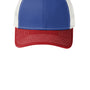 Port Authority Mens Adjustable Trucker Hat - Patriot Blue/Flame Red/White