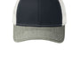 Port Authority Mens Adjustable Trucker Hat - Rich Navy Blue/Heather Grey/White