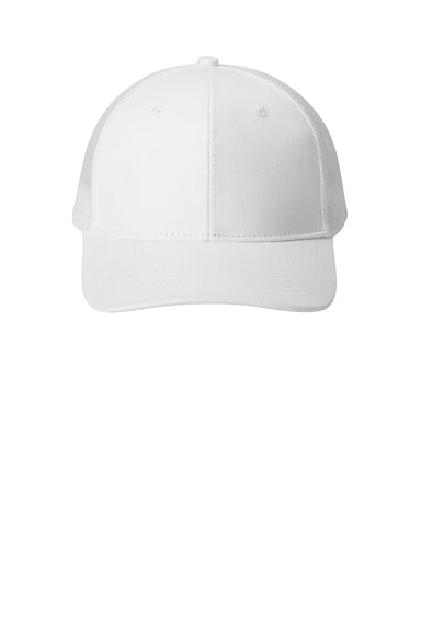 Port Authority C112 Adjustable Trucker Hat White Flat Front