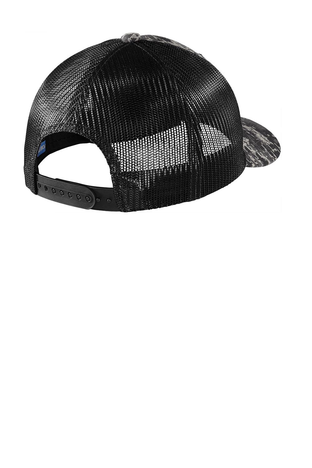 Port Authority C114 Digi Camo Snapback Trucker Hat Black Digital Camo/Black Flat Back