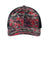 Port Authority C114 Digi Camo Snapback Trucker Hat Flame Red Digital Camo/Steel Grey Flat Front