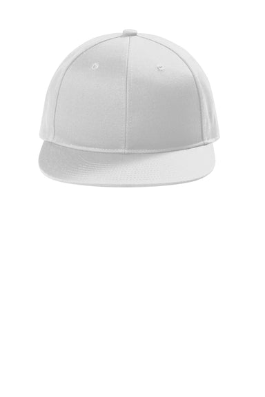 Port Authority C116 Snapback Flat Bill Hat White Flat Front