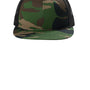 Port Authority Mens Snapback Flat Bill Trucker Hat - Woodland Camo/Black