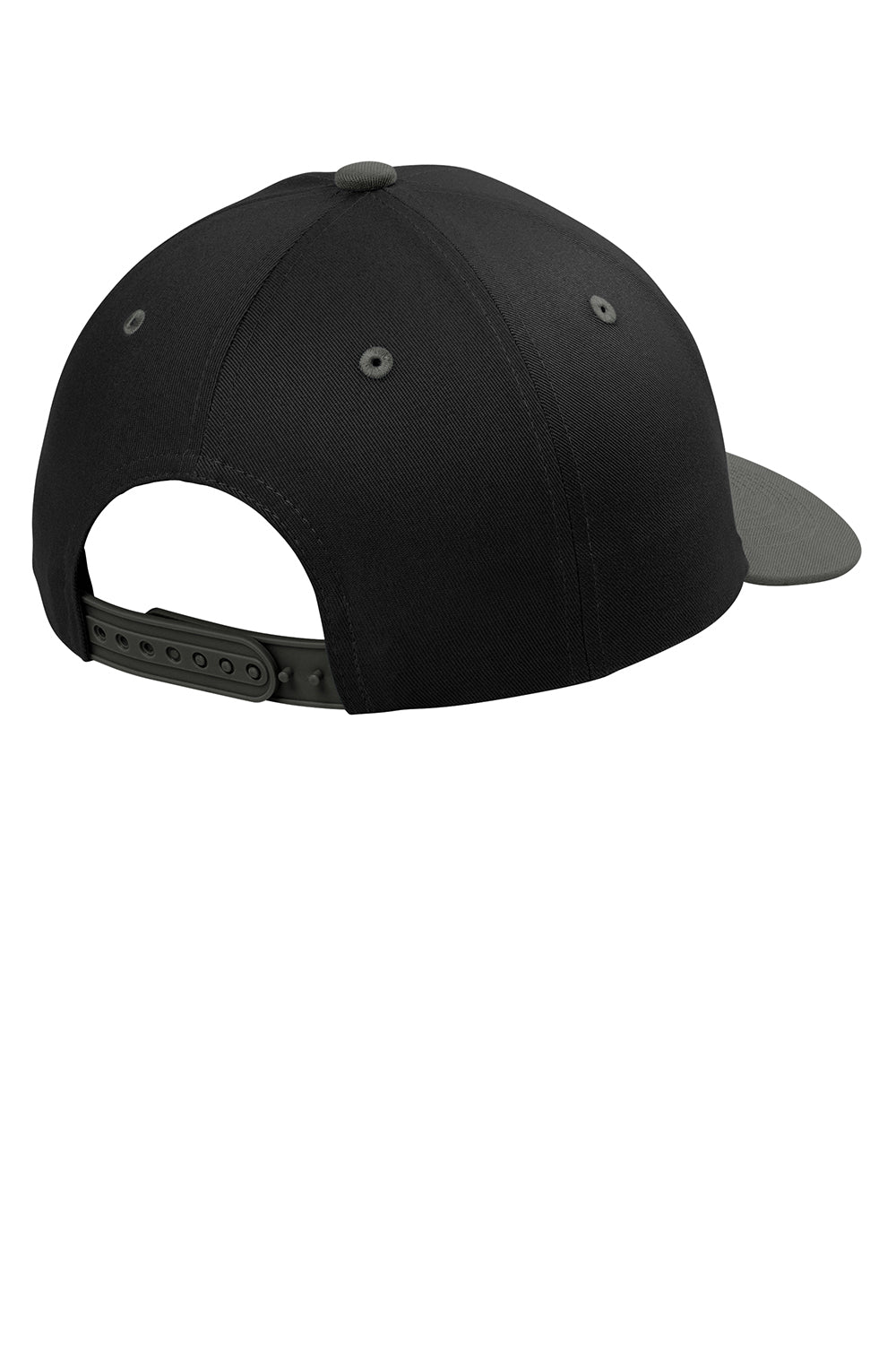 Port Authority C118 Snapback Hat Black/Steel Grey Flat Back