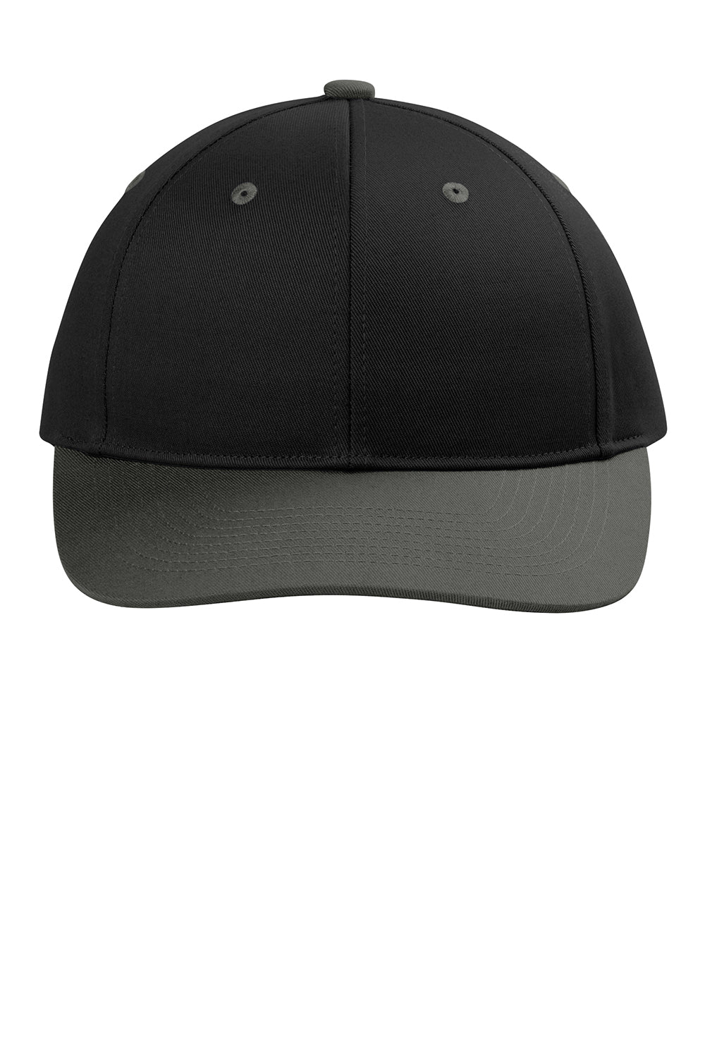 Port Authority C118 Snapback Hat Black/Steel Grey Flat Front