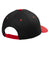 Port Authority C118 Snapback Hat Black/True Red Flat Back