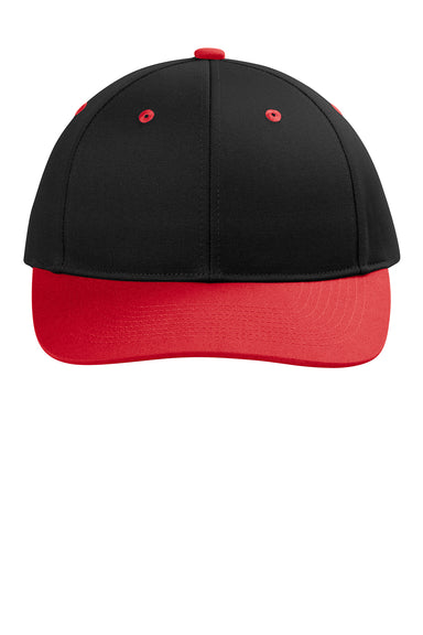 Port Authority C118 Snapback Hat Black/True Red Flat Front