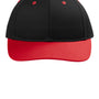 Port Authority Mens Snapback Hat - Black/True Red