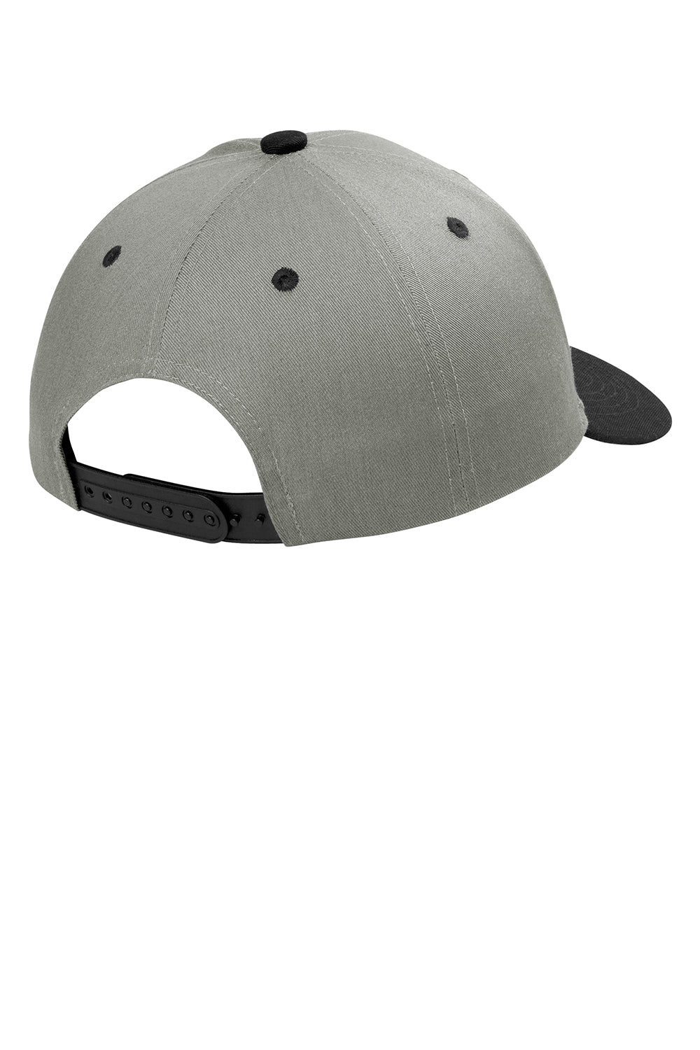 Port Authority C118 Snapback Hat Heather Grey/Black Flat Back