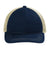 Port Authority C119 Snapback Trucker Hat True Navy Blue/Tan Flat Front