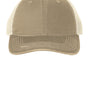 Port Authority Mens Distressed Mesh Back Adjustable Hat - Khaki/Stone