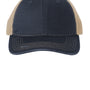 Port Authority Mens Distressed Mesh Back Adjustable Hat - River Navy Blue/Khaki