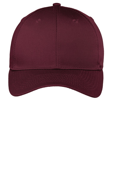 Port Authority C608 Easy Care Adjustable Hat Burgundy Flat Front