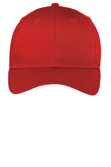 Port Authority C608 Easy Care Adjustable Hat Red Flat Front