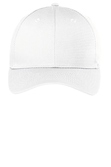 Port Authority C608 Easy Care Adjustable Hat White Flat Front