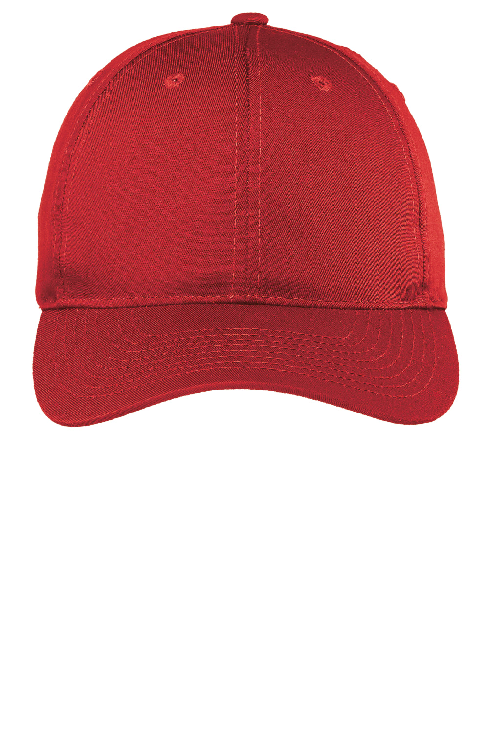 Port Authority C800 Fine Twill Adjustable Hat Red Flat Front