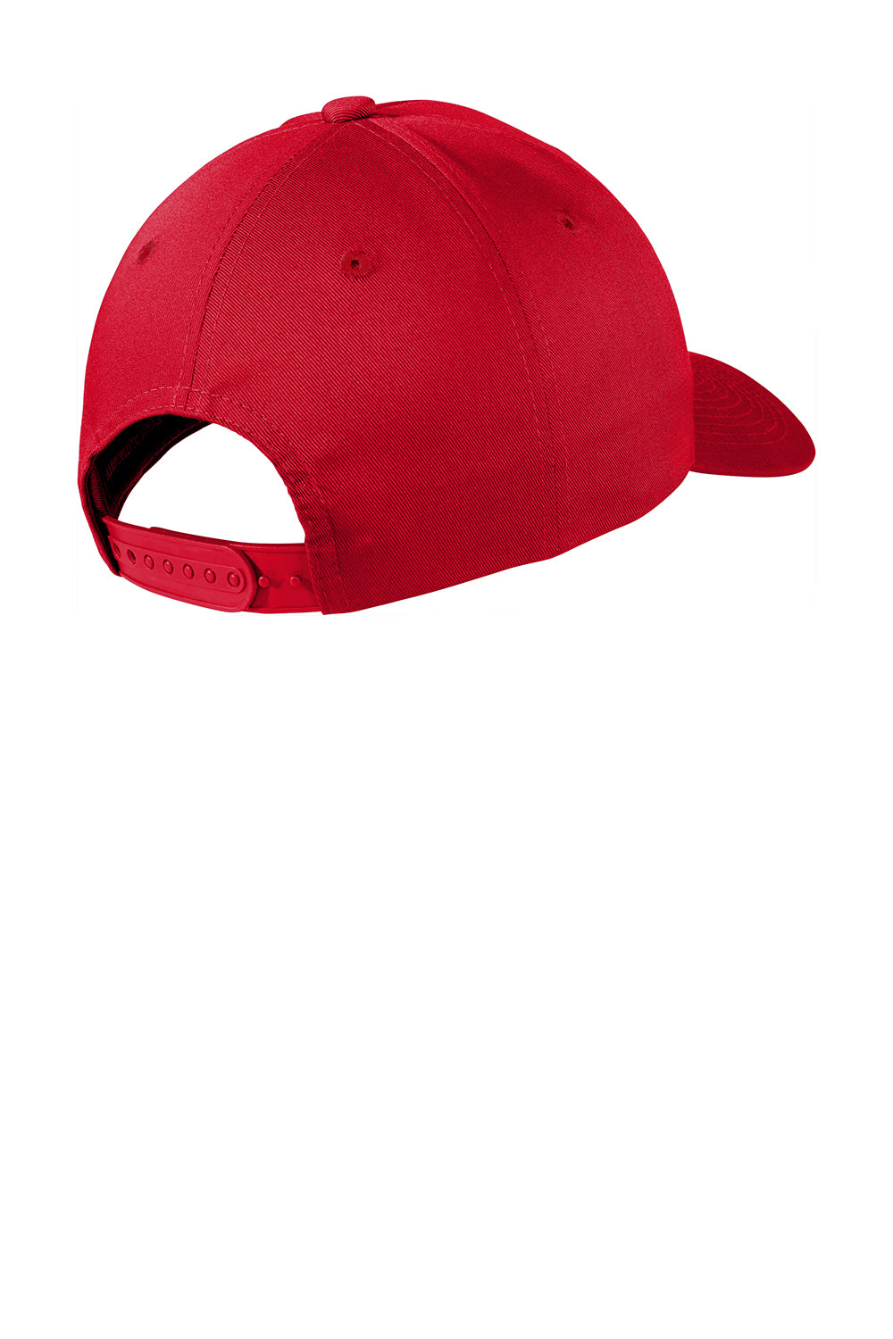 Port Authority C801 Fine Twill Snapback Hat Red Flat Back